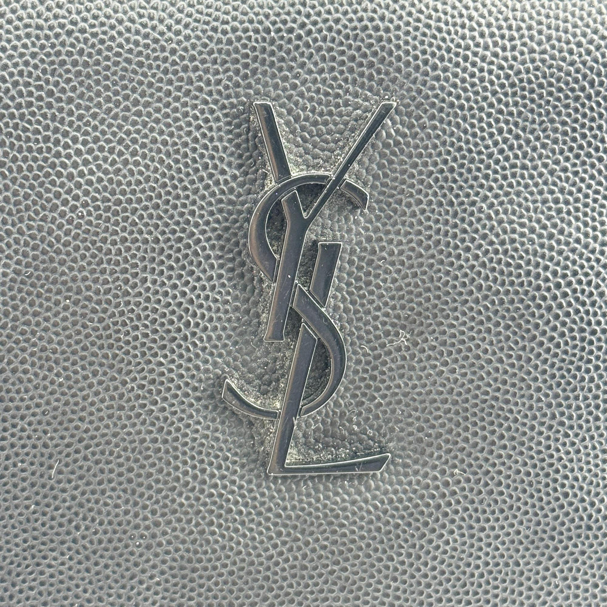 Saint Laurent Classic Monogram Zip Leather Black Leather Clutche & Pouche Bag (Pre-Owned)
