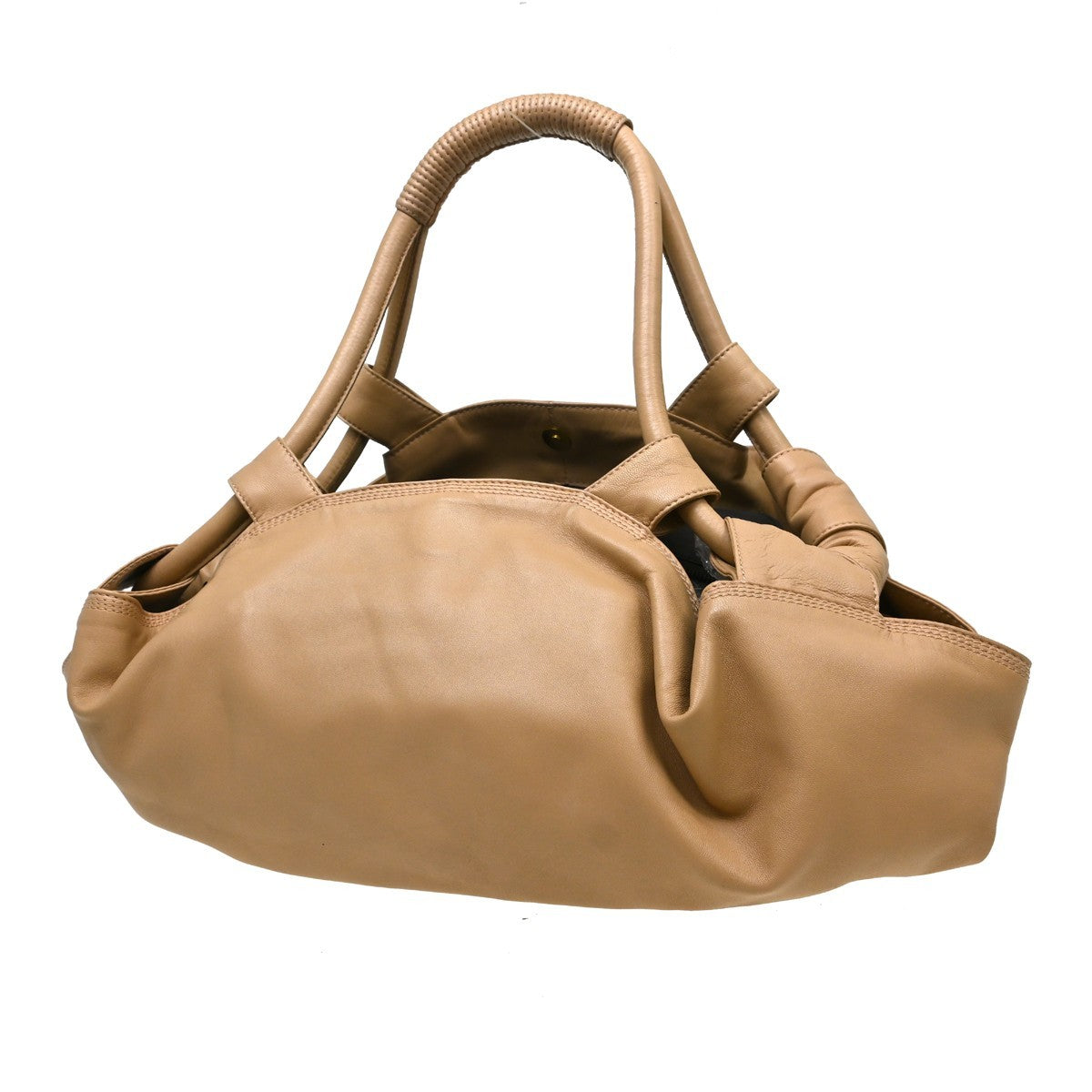 Loewe Anagram Logo Nappa Aire Hand Leather Beige Leather Handbag (Pre-Owned)