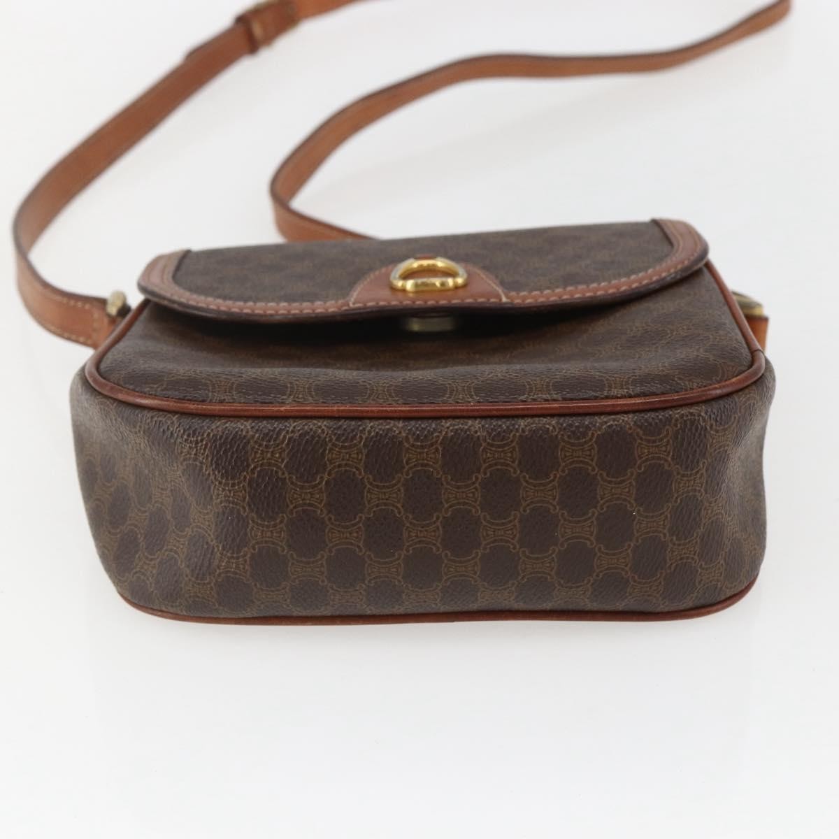 Celine Vintage Macadam Canvas And Leather Brown Canvas Shoulder Bag Bag (Pre-Owned)