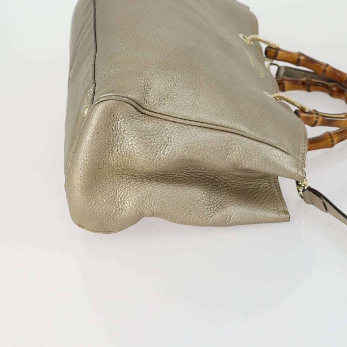 Gucci Bamboo Shopper Leather Beige Leather Tote Bag Bag (Pre-Owned)