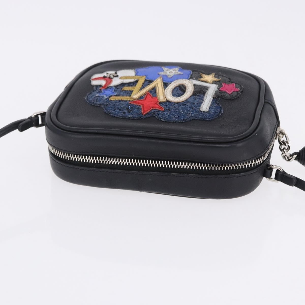Saint Laurent Classic Monogram Blogger Patch Embellished Leather Black Leather Crossbody Bag Bag (Pre-Owned)
