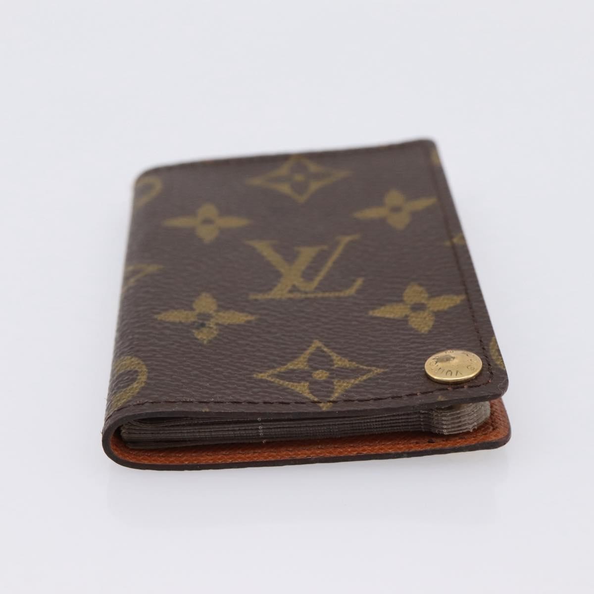 Louis Vuitton Porte Cartes Pression Card Case Monogram Canvas Brown Canvas Card Holders Accessory (Pre-Owned)
