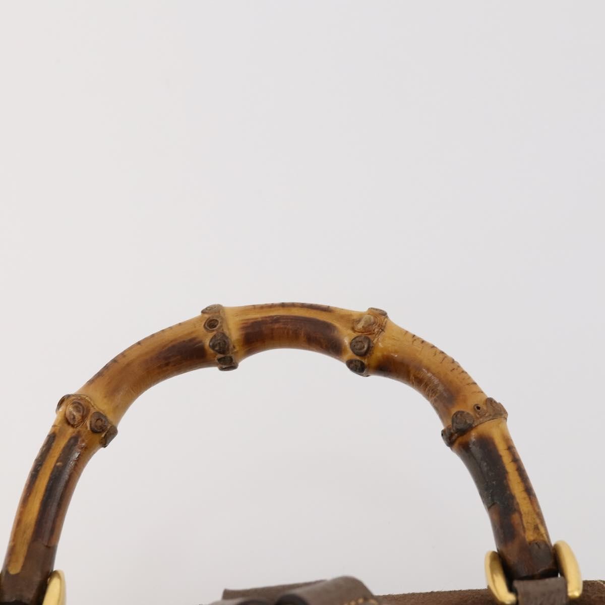 Gucci Gucci Bamboo Daim Brown Suede Backpack Bag (Pre-Owned)