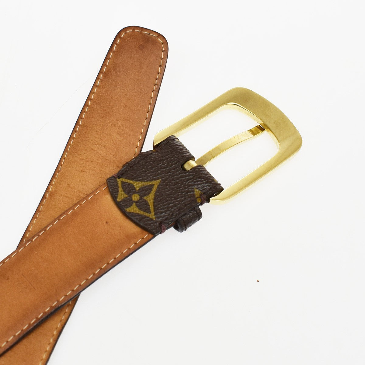 Louis Vuitton Ellipse Belt Monogram Canvas Brown Canvas Belts Accessory (Pre-Owned)
