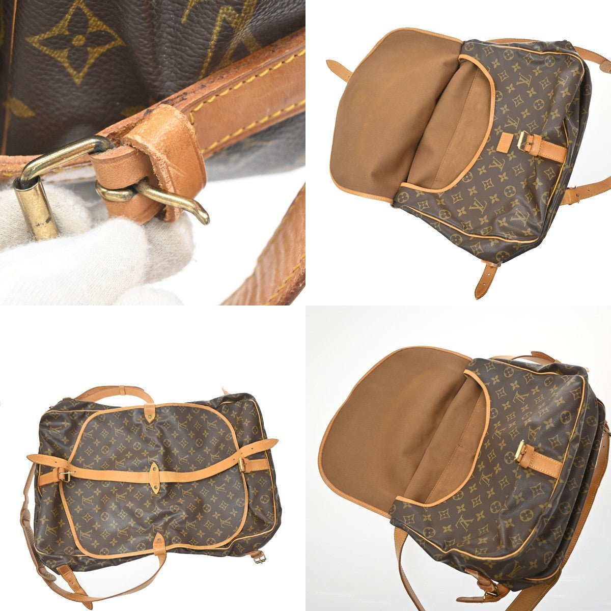 Louis Vuitton Saumur Monogram Canvas Brown Canvas Shoulder Bag Bag (Pre-Owned)