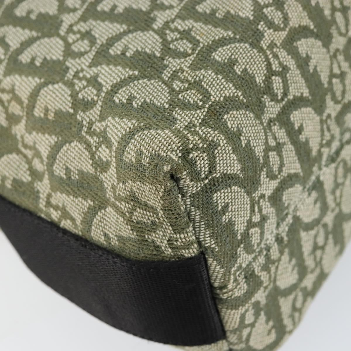 Christian Dior Vintage Trotter Canvas Green Canvas Shoulder Bag Bag (Pre-Owned)
