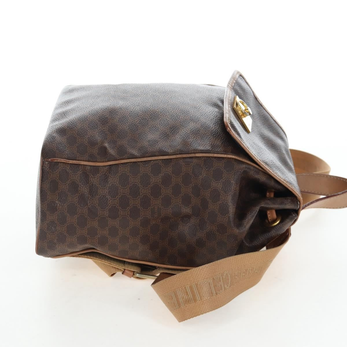 Celine Vintage Macadam Canvas Brown Canvas Backpack Bag (Pre-Owned)