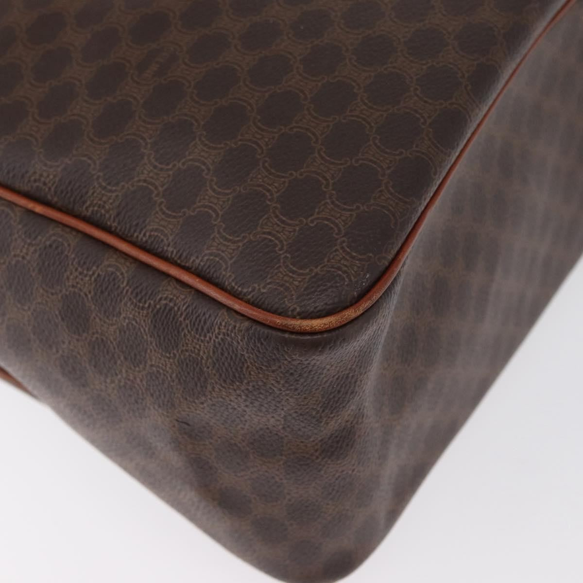 Celine Vintage Macadam Canvas And Leather Brown Canvas Handbag (Pre-Owned)