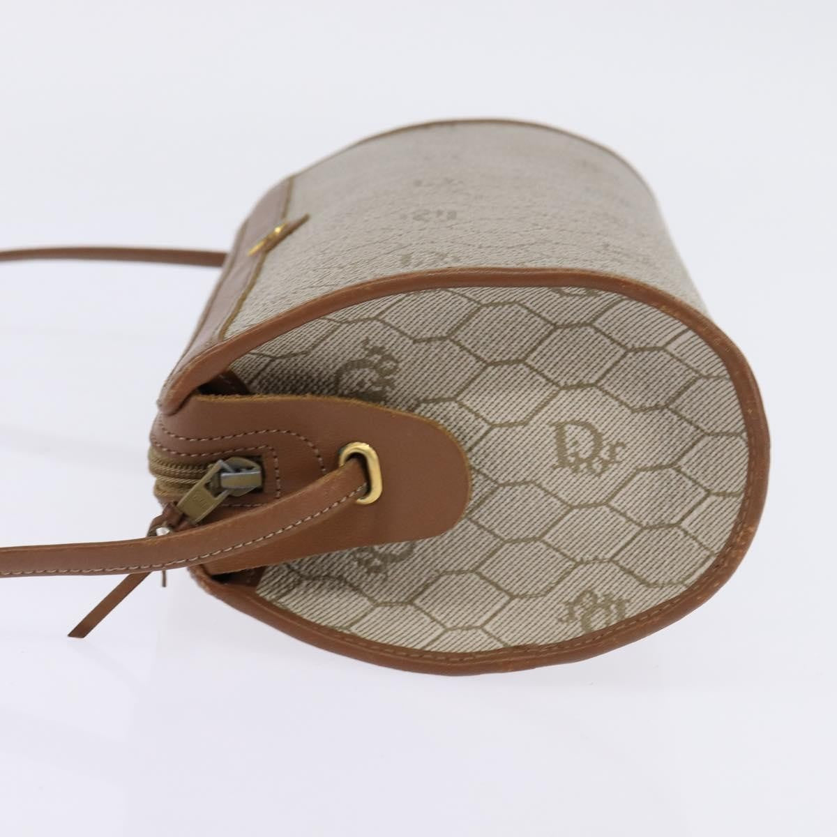 Christian Dior Vintage Honeycomb Canvas And Leather Beige Canvas Bag (Pre-Owned)