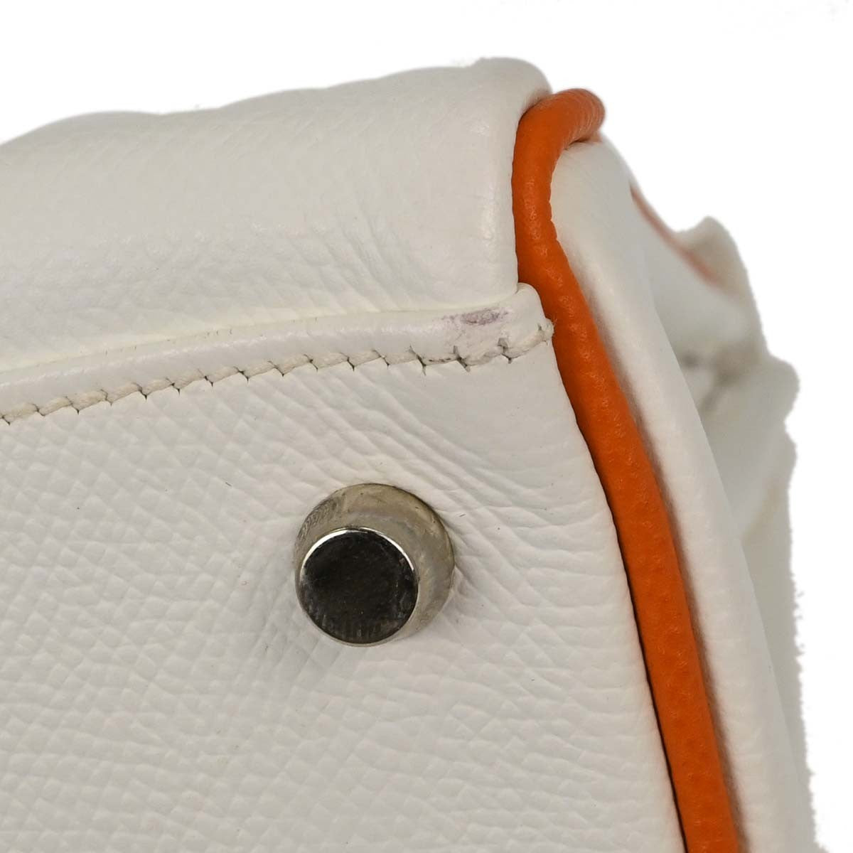 Hermes Kelly Sellier Epsom White Leather Handbag (Pre-Owned)