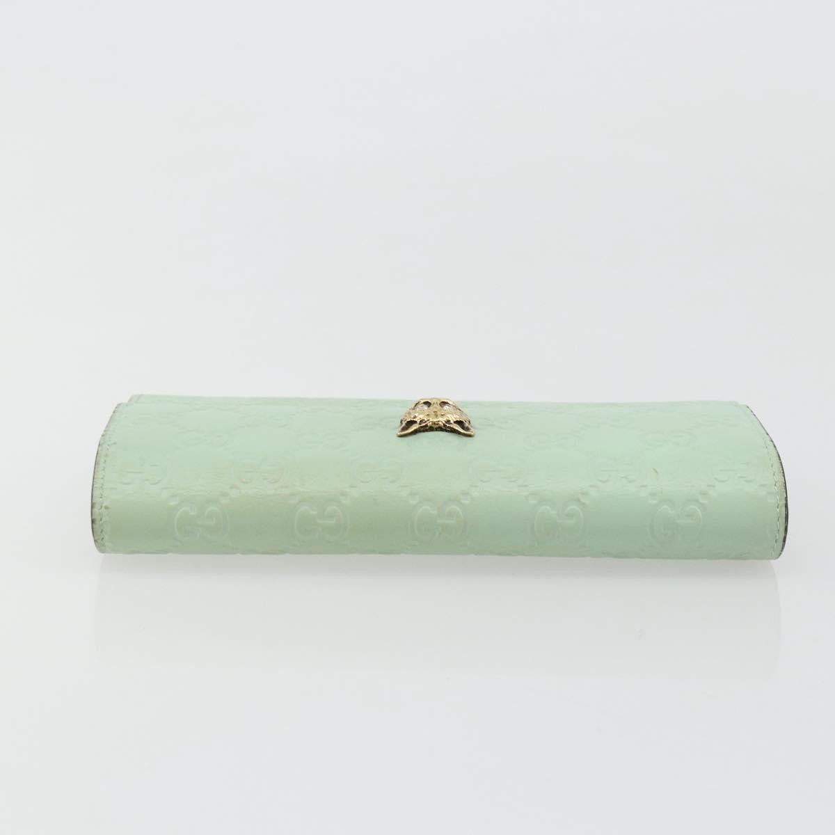 Gucci Guccissima Motif Gg Green Leather Wallets Accessory (Pre-Owned)