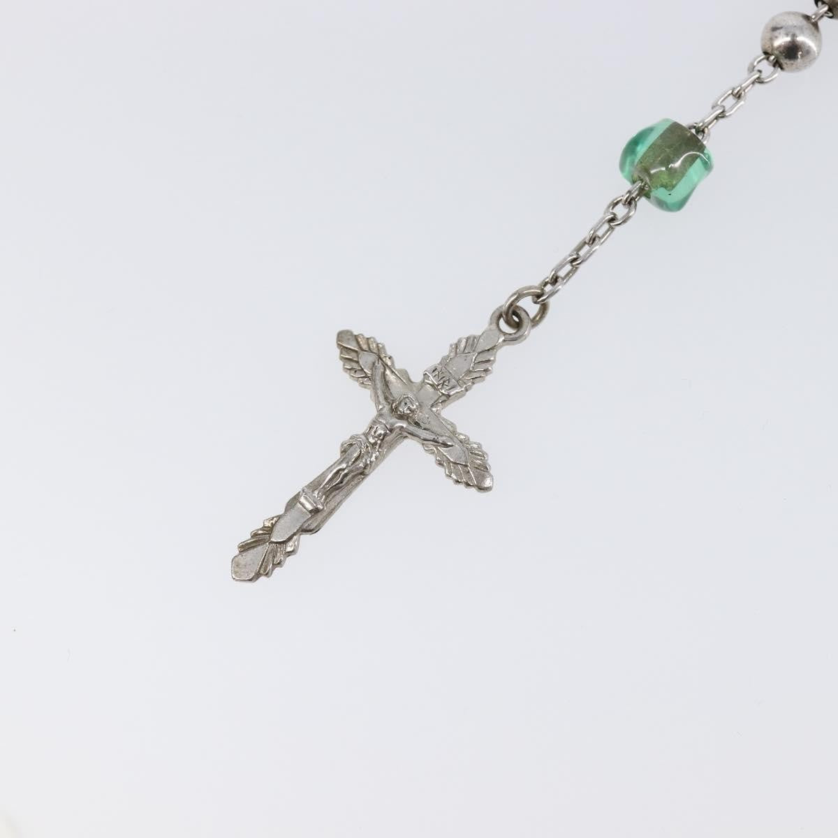Dolce & Gabbana Cross Pendant Metal With Crystals, Enamel And Faux Pearls Silver Metal Necklace Jewelry (Pre-Owned)