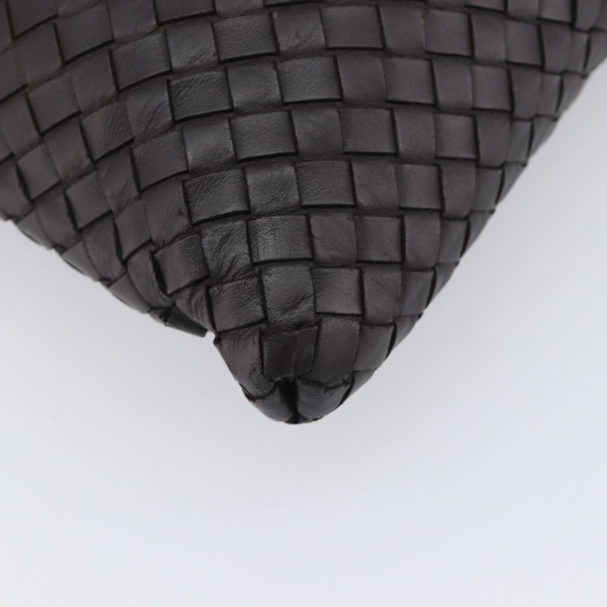 Bottega Veneta Flat Messenger Intrecciato Nappa Black Leather Handbag (Pre-Owned)