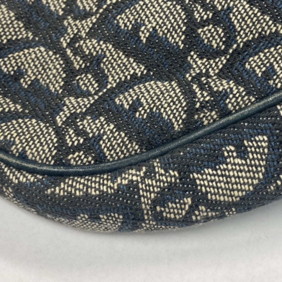 Christian Dior Vintage Saddle Diorissimo Canvas Navy Canvas Handbag (Pre-Owned)