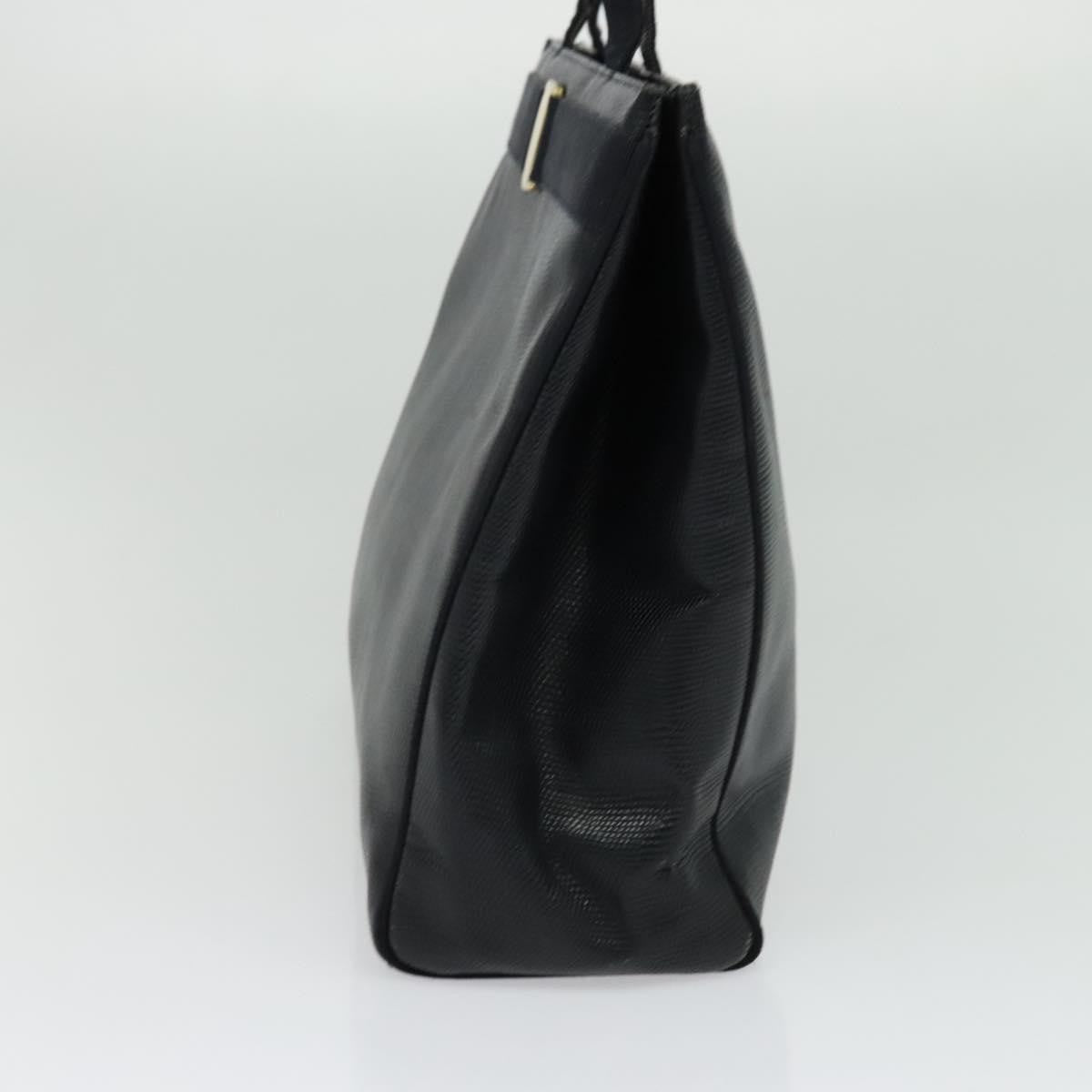 Salvatore Ferragamo Vintage Vara Bow Tote Lizard Embossed Leather Navy Leather Tote Bag Bag (Pre-Owned)