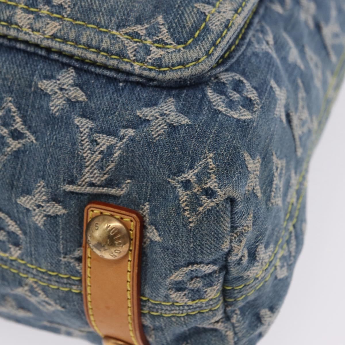 Louis Vuitton Baggy Grand Modèle Denim Blue Canvas Handbag (Pre-Owned)