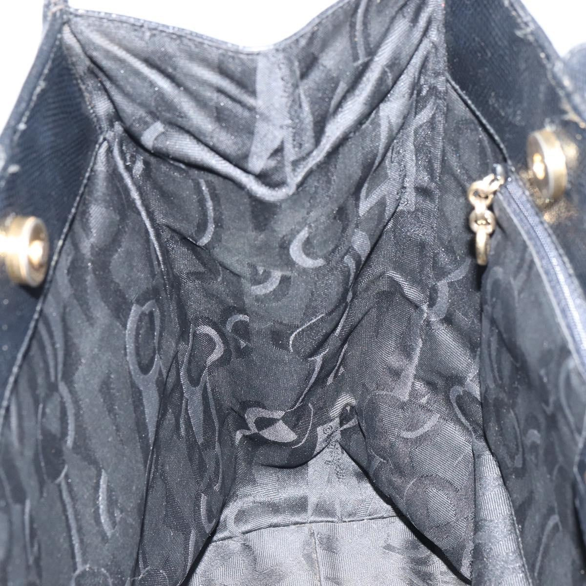 Salvatore Ferragamo Vintage Vara Bow Lizard Embossed Leather Black Leather Tote Bag Bag (Pre-Owned)