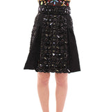 Dolce & Gabbana Black Crystal Embellished Masterpiece Women's Skirt