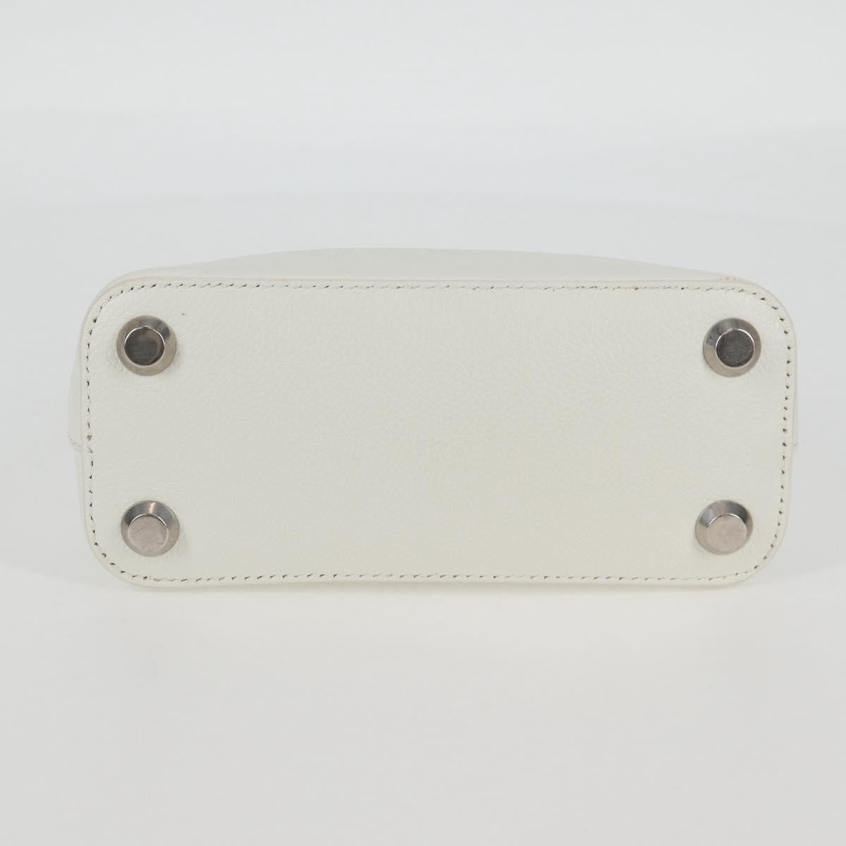 Balenciaga Logo Ville Leather White Leather Handbag (Pre-Owned)