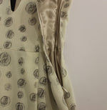 Andrea Incontri Elegant White Wool Shift Dress with Gray Women's Print