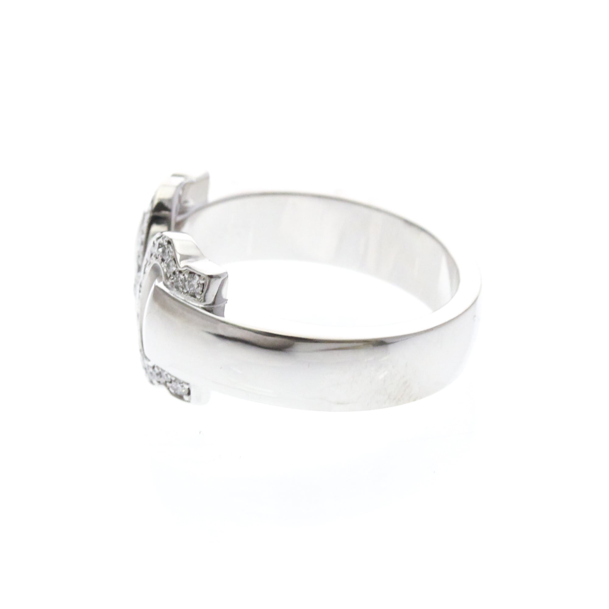 Cartier 2C De Cartier 18K White Gold Silver White_Gold Ring Jewelry (Pre-Owned)