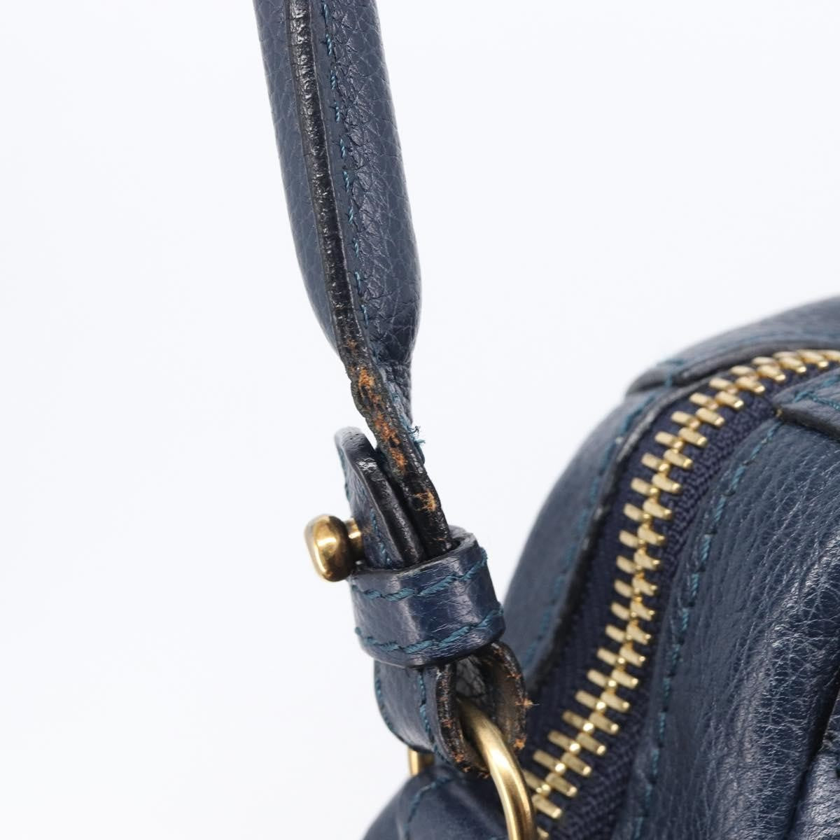 Chloe Paraty Top Handle Leather Navy Leather Handbag (Pre-Owned)