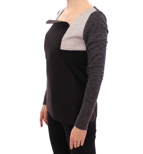 KAALE SUKTAE Chic Tri-Tone Long Sleeve Women's Sweater