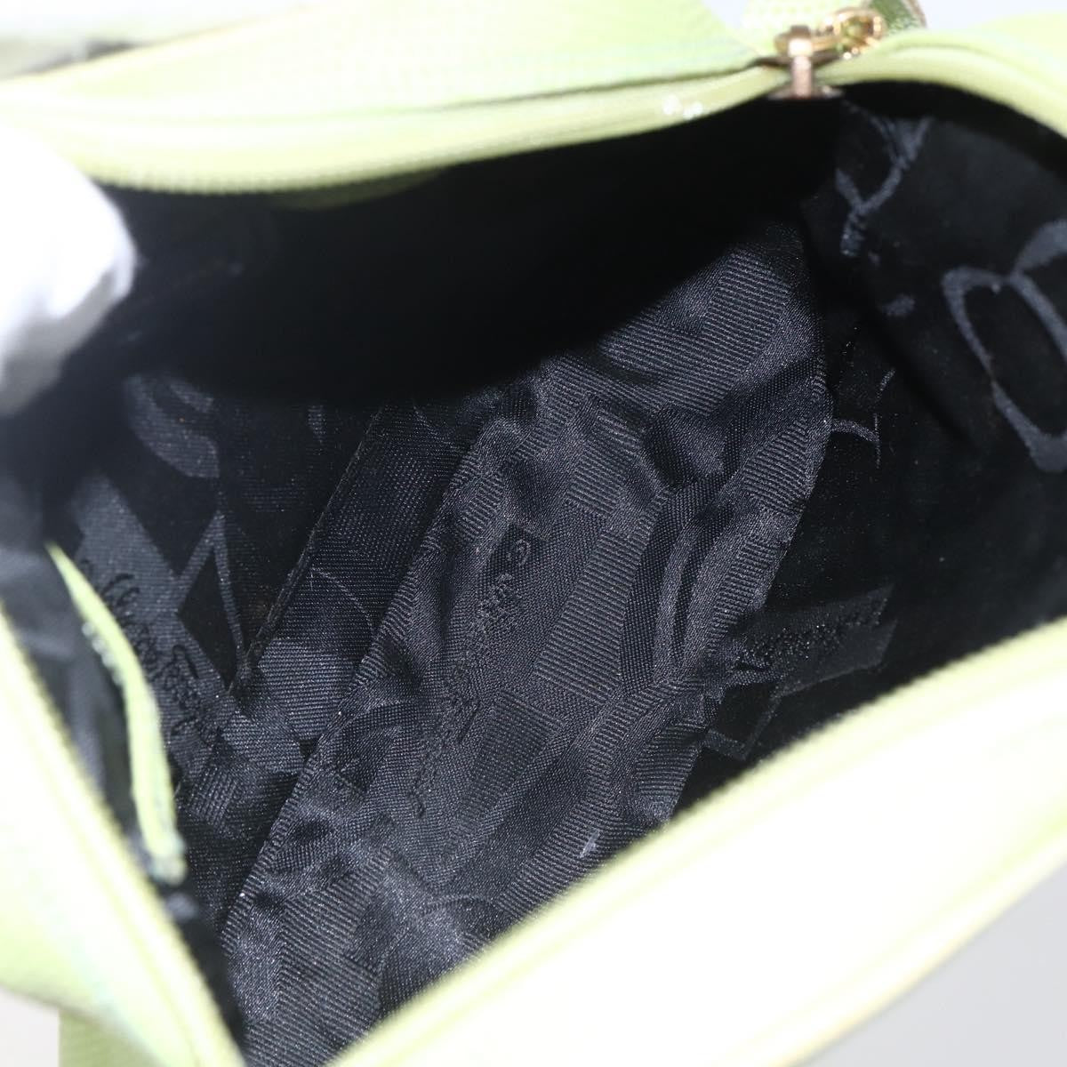 Salvatore Ferragamo Vara Bow Camera Leather Green Leather Shoulder Bag Bag (Pre-Owned)