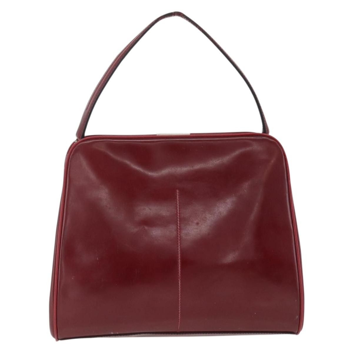 Prada Vintage Leather Burgundy Leather Handbag (Pre-Owned)