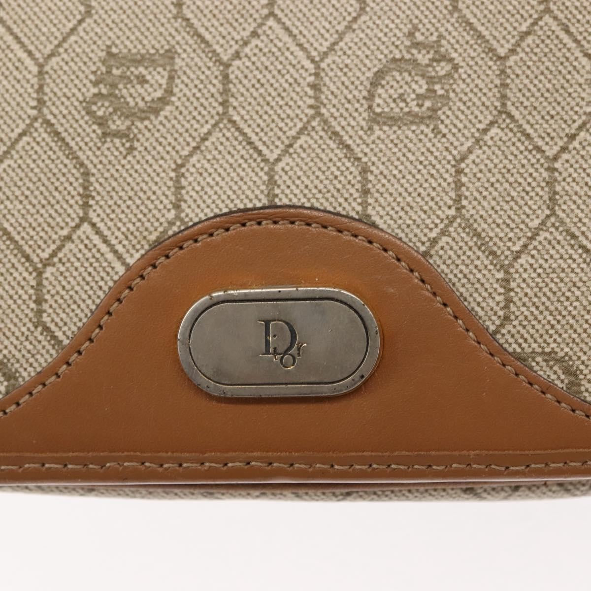 Christian Dior Vintage Honeycomb Flap Coated Canvas Beige Canvas Bag (Pre-Owned)