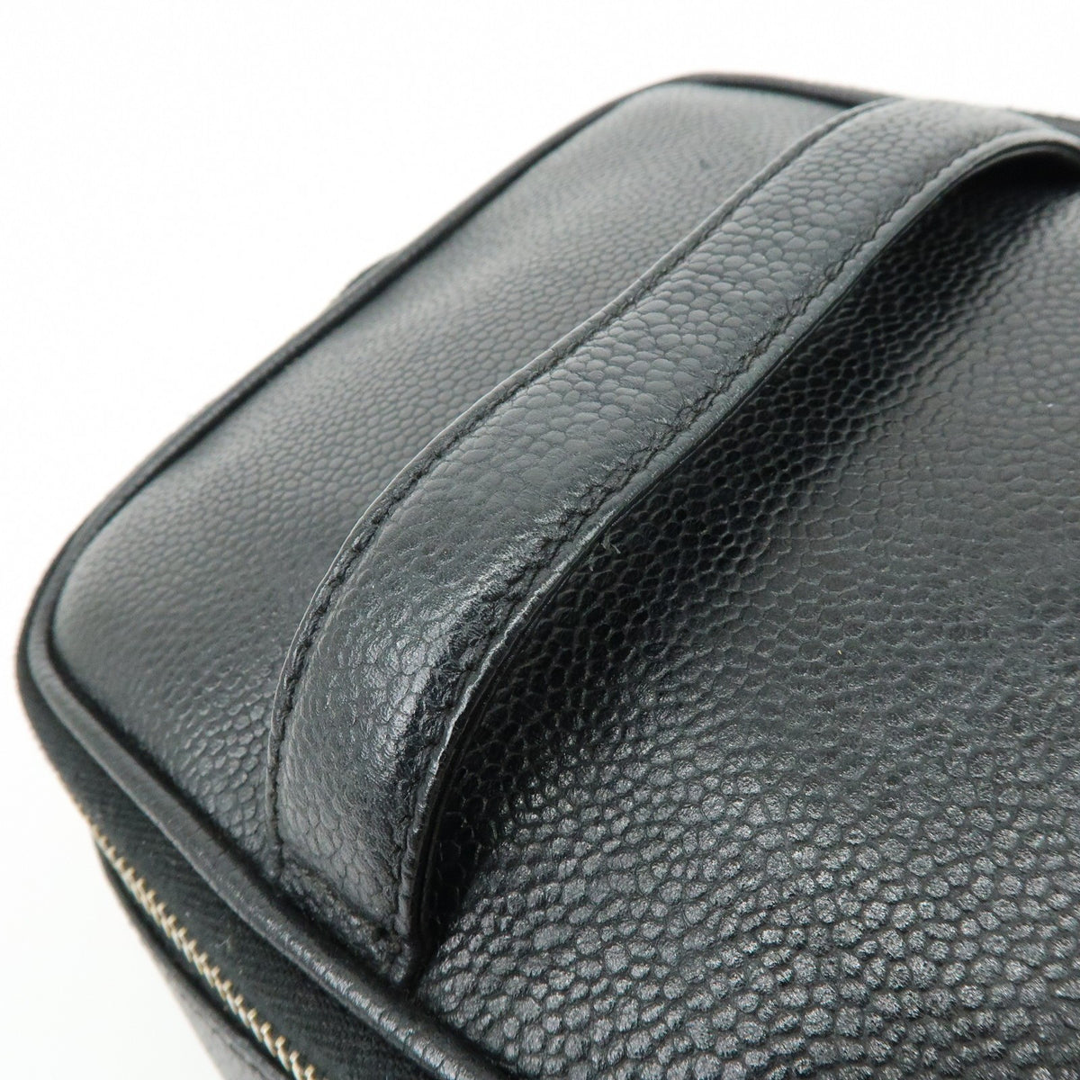 Chanel Vintage Timeless Cosmetic Case Caviar Black Leather Clutche & Pouche Bag (Pre-Owned)