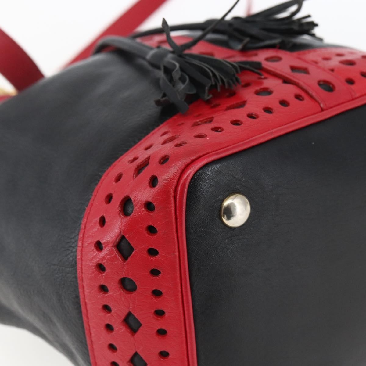 Saint Laurent Vintage Leather Black Leather Shoulder Bag Bag (Pre-Owned)