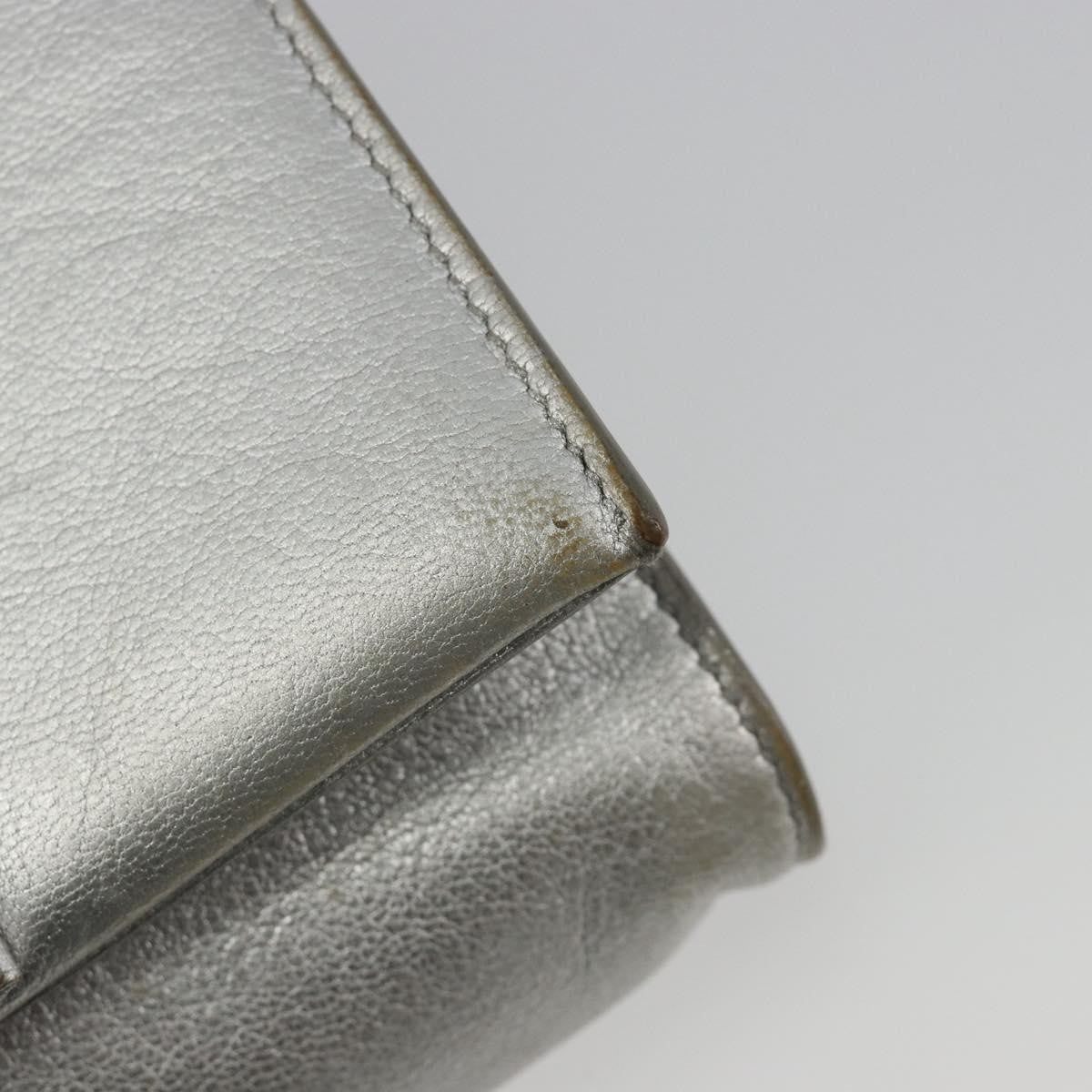 Salvatore Ferragamo Vara Chain Flap Leather Silver Leather Shoulder Bag Bag (Pre-Owned)