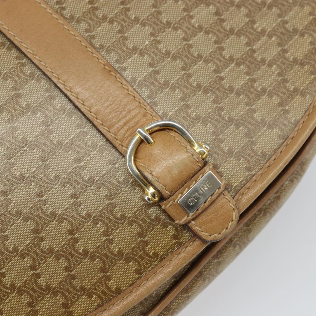 Celine Vintage Macadam Canvas Beige Canvas Shoulder Bag Bag (Pre-Owned)