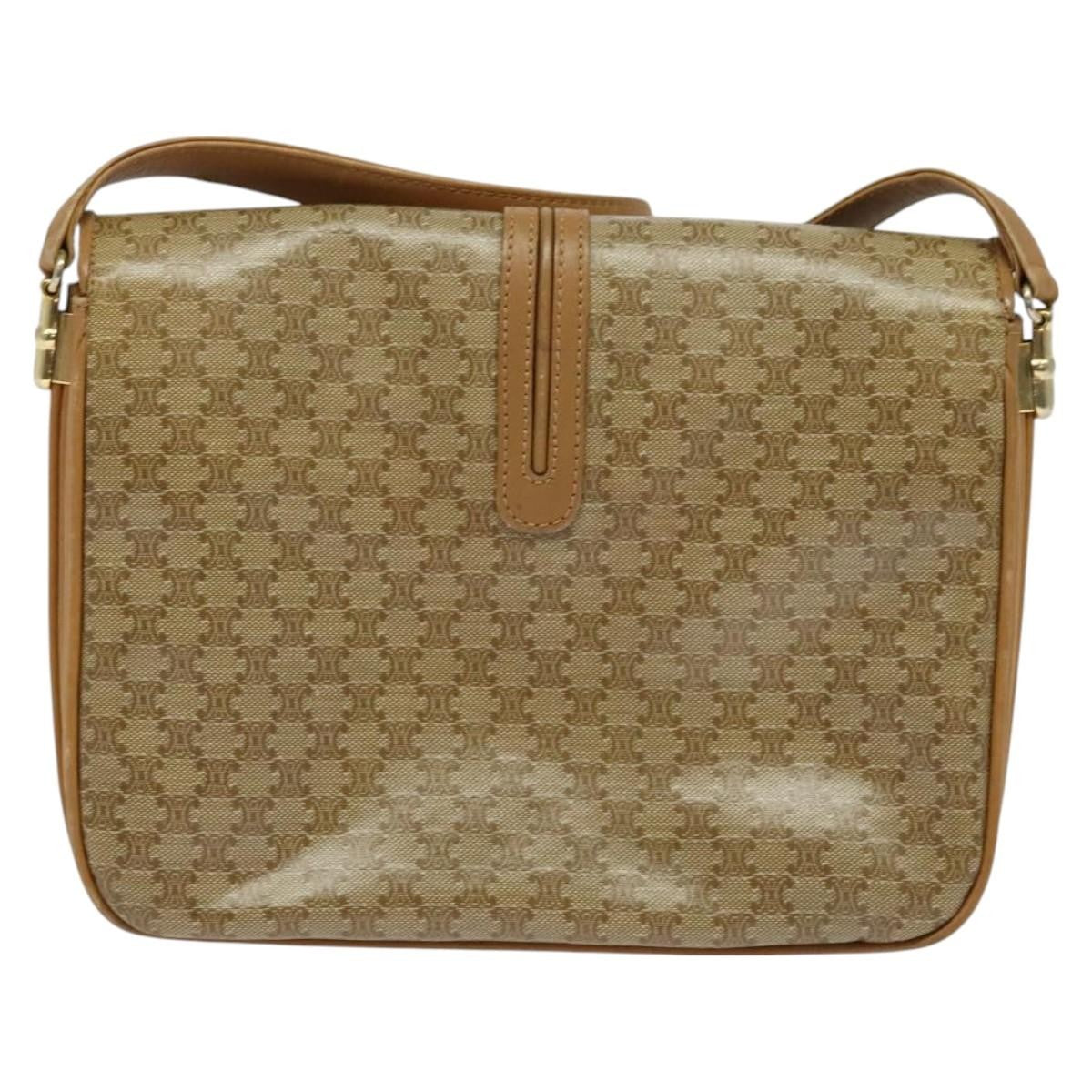 Celine Vintage Macadam Canvas Beige Canvas Backpack Bag (Pre-Owned)