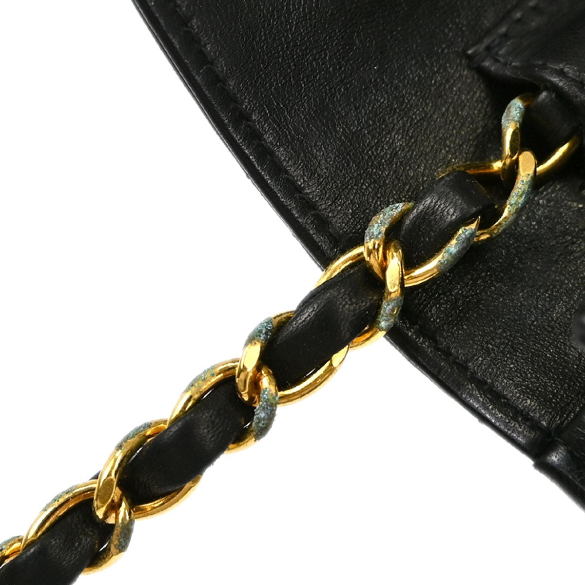 Chanel Vintage Full Flap Quilted Lambskin Black Leather Shoulder Bag Bag (Pre-Owned)