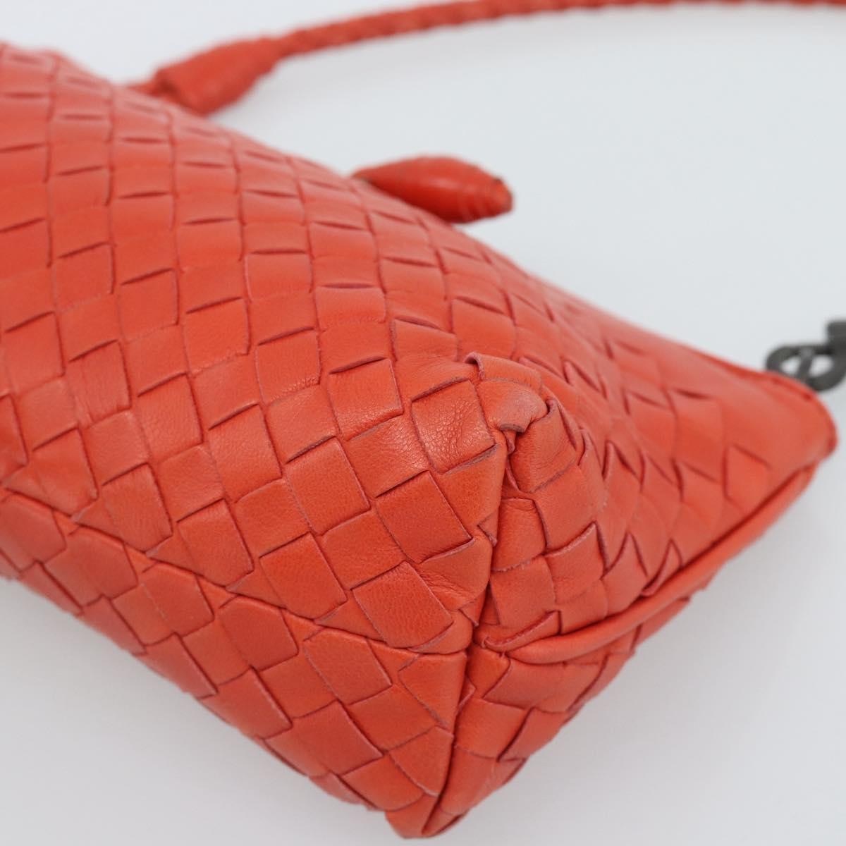 Bottega Veneta Zip Clutch Leather With Intrecciato Snakeskin Detail Red Leather Clutche & Pouche Bag (Pre-Owned)
