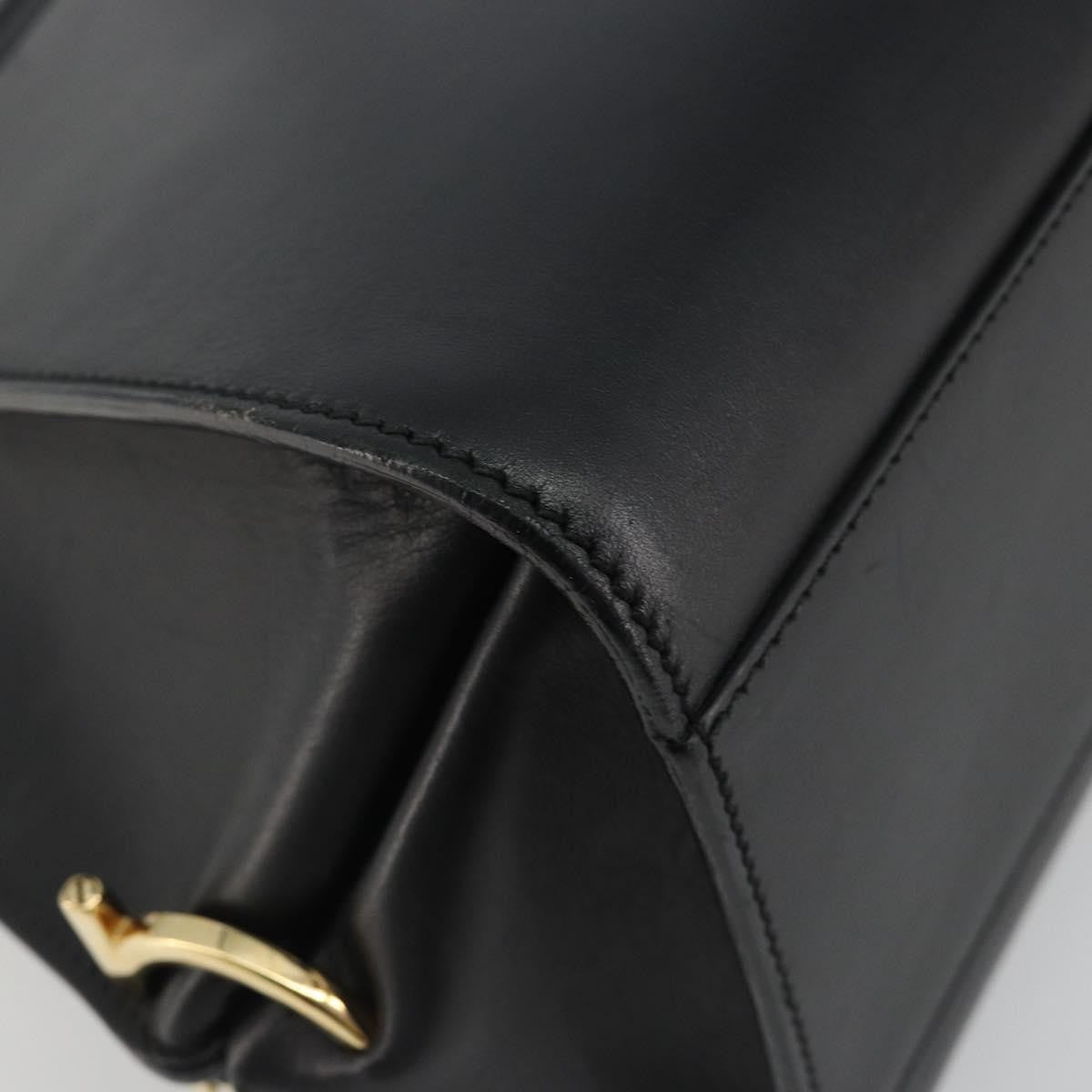 Salvatore Ferragamo Sofia Satchel Smooth Leather Black Leather Handbag (Pre-Owned)
