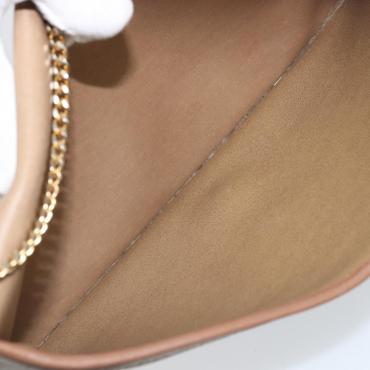 Christian Dior Vintage Honeycomb Chain Canvas Beige Canvas Shoulder Bag Bag (Pre-Owned)
