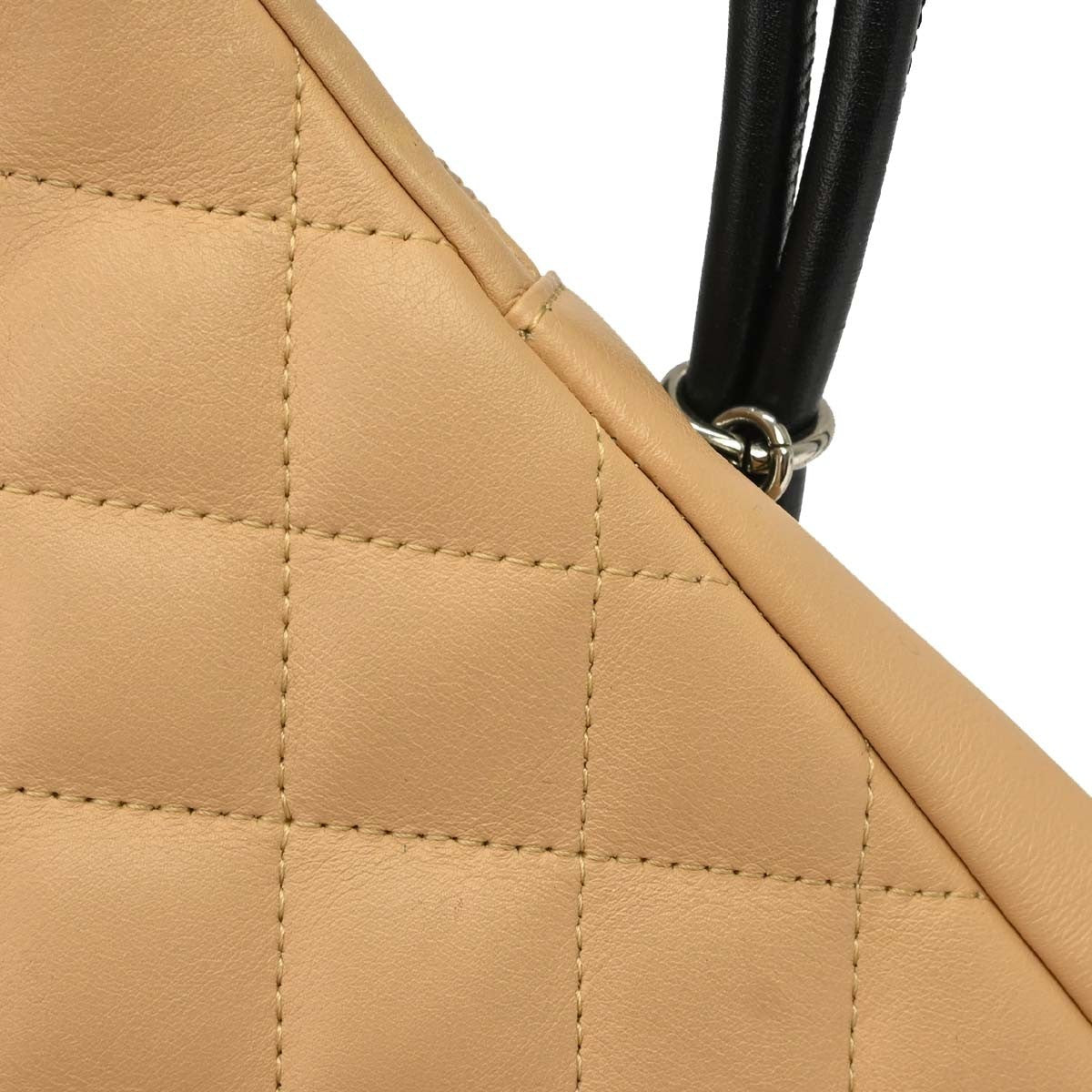 Chanel Cambon Crossbody Bag Calfskin Leather Beige Leather Shoulder Bag Bag (Pre-Owned)