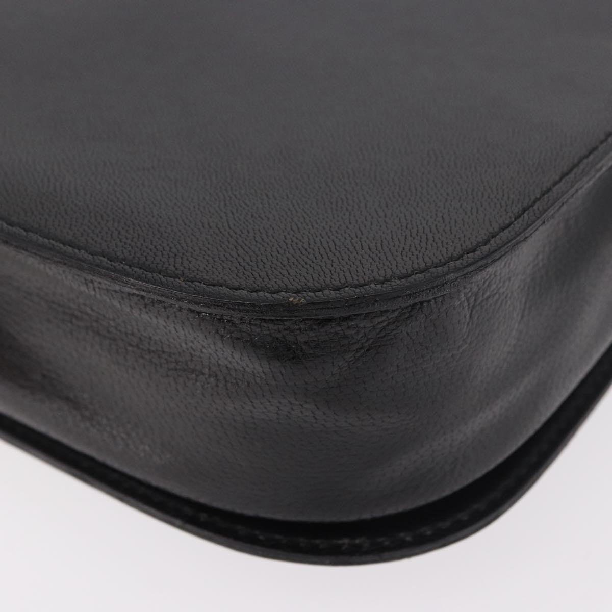 Saint Laurent Vintage Leather Black Leather Handbag (Pre-Owned)