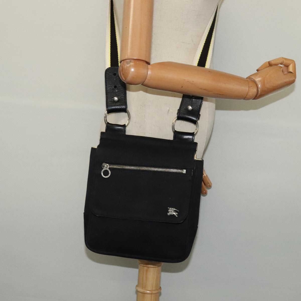 Burberry Blue Label Canvas Black Canvas Shoulder Bag Bag (Pre-Owned)