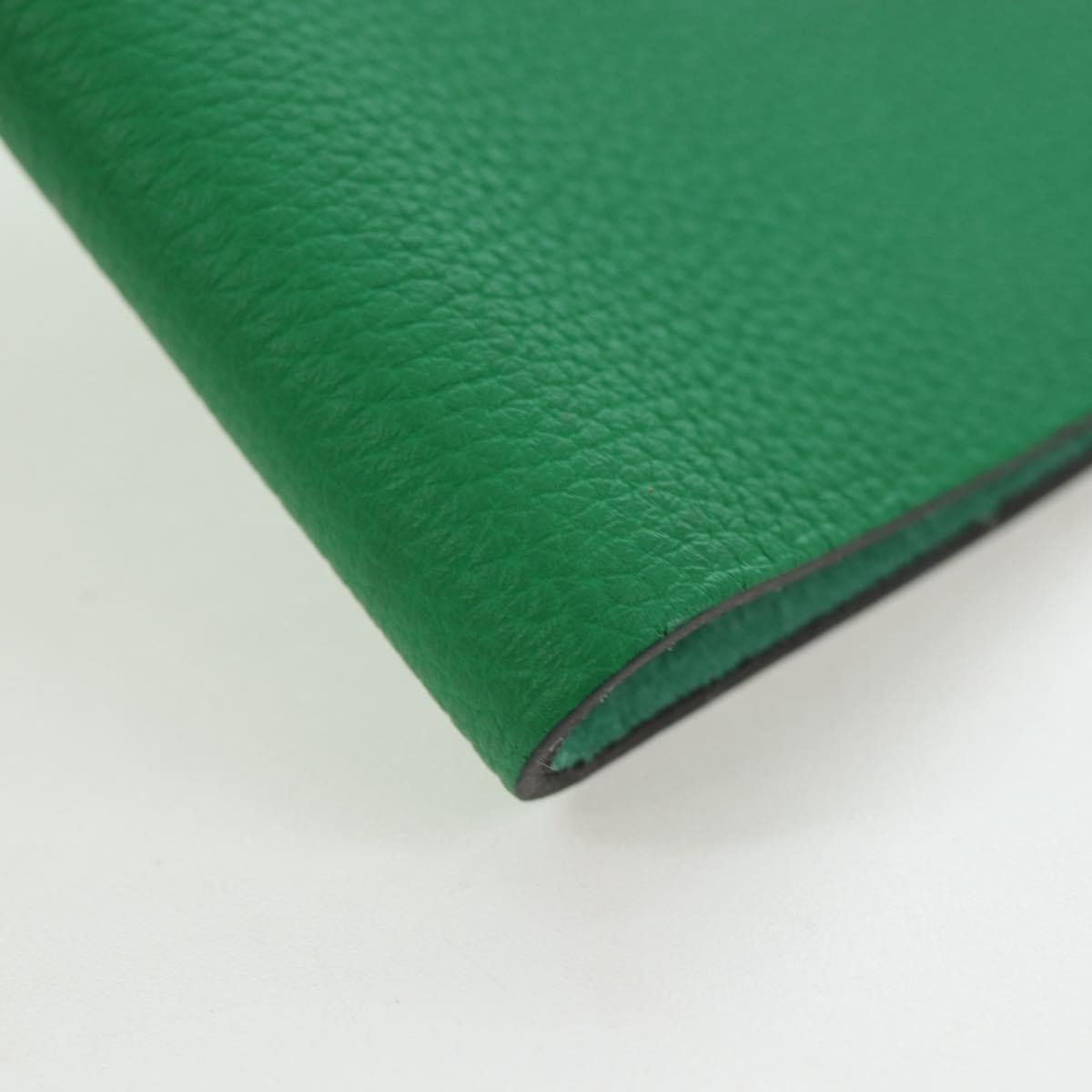Hermes Ulysse Agenda Cover Leather Green Leather Wallets Accessory (Pre-Owned)