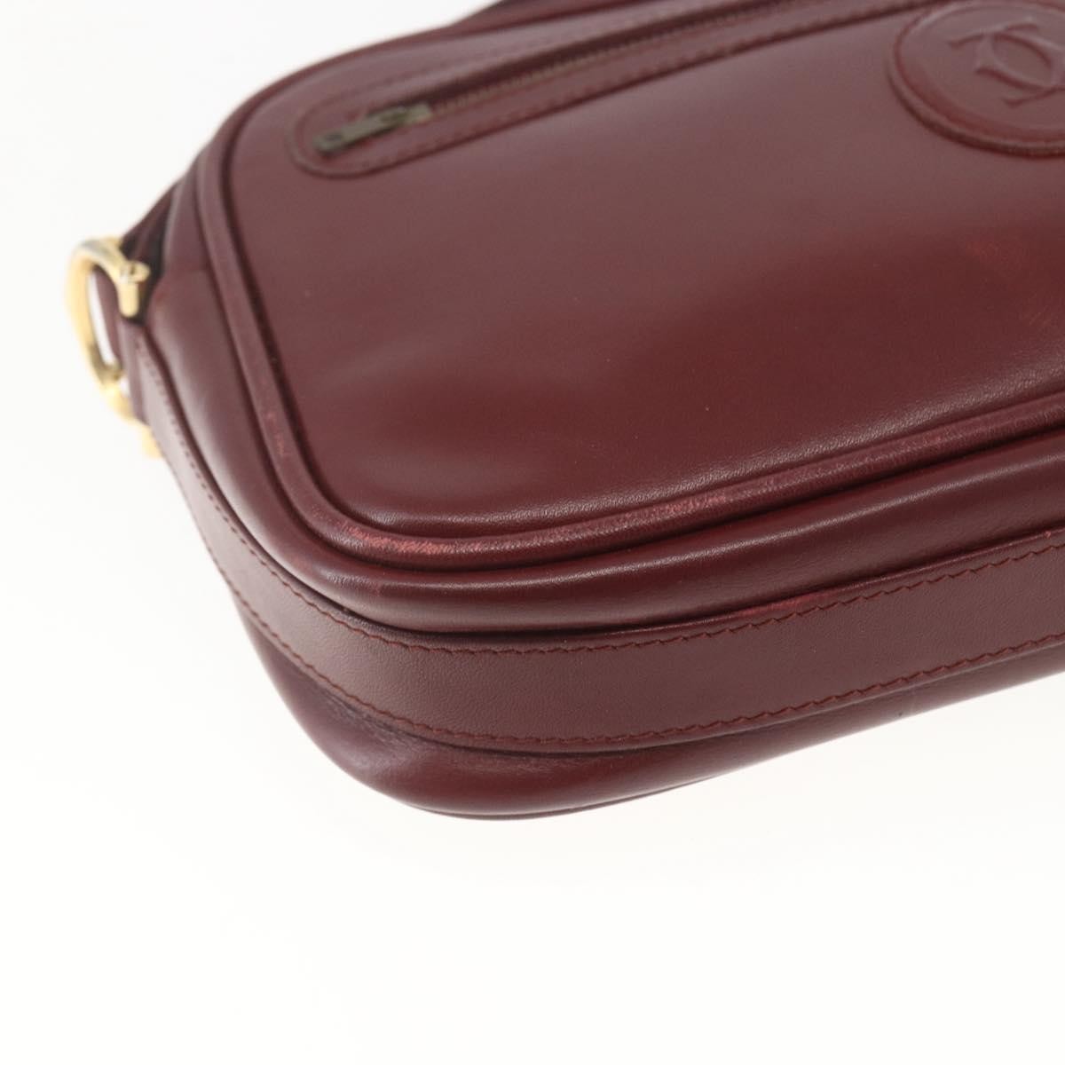 Cartier Must De Cartier Leather Burgundy Leather Shoulder Bag Bag (Pre-Owned)