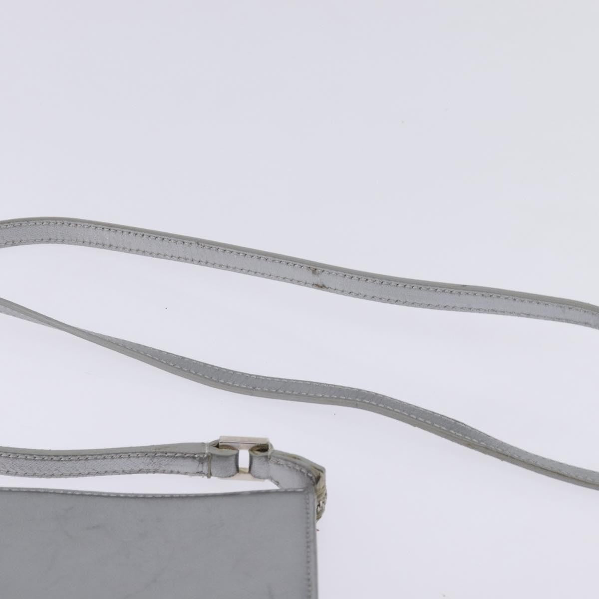Salvatore Ferragamo Gancini Leather Silver Leather Shoulder Bag Bag (Pre-Owned)