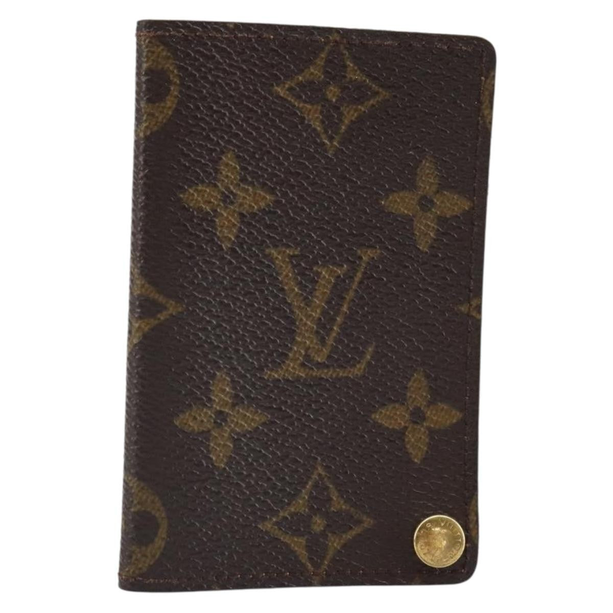Louis Vuitton Porte Cartes Pression Card Case Monogram Canvas Brown Canvas Card Holders Accessory (Pre-Owned)