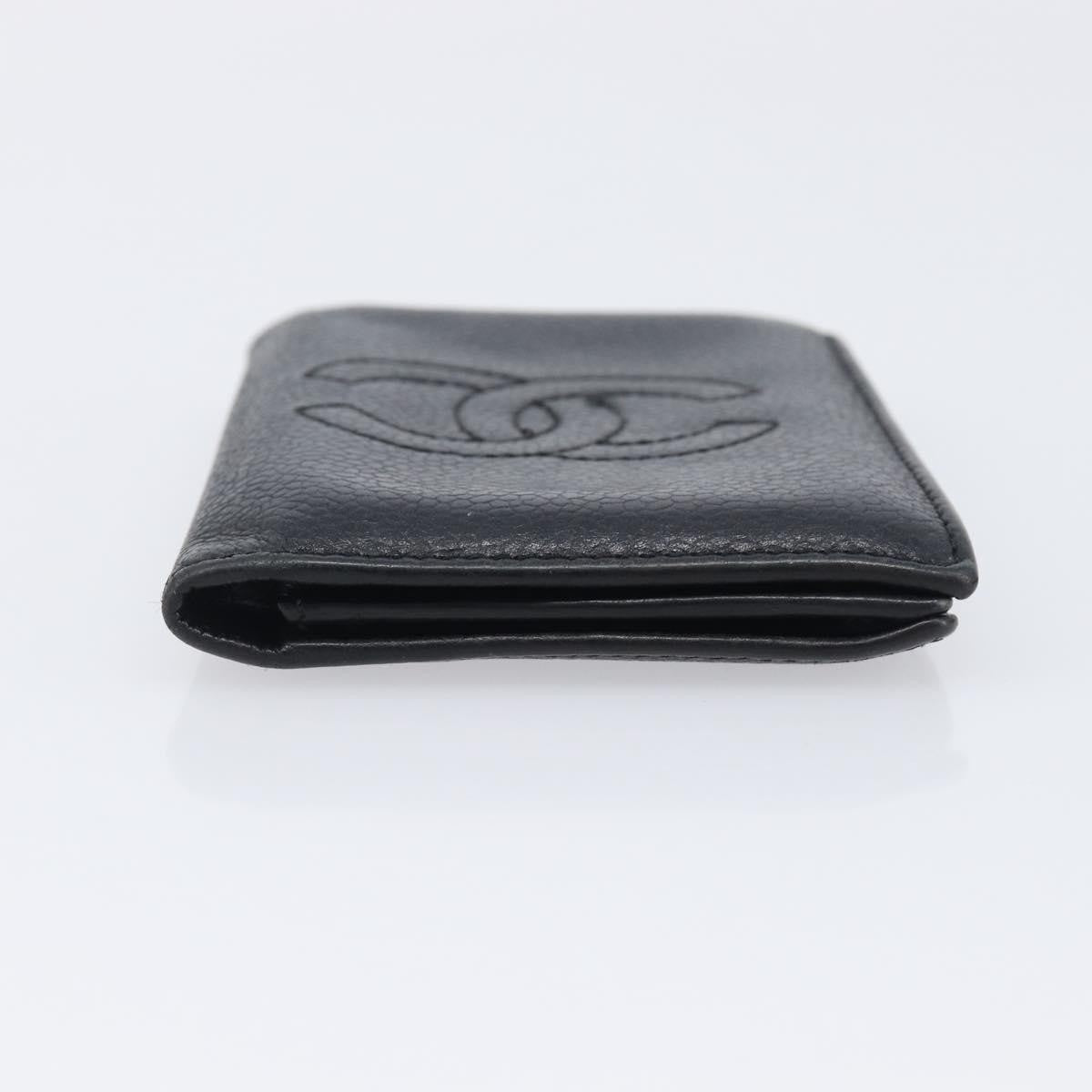 Chanel Timeless Bifold Card Case Caviar Black Leather Card Holders Accessory (Pre-Owned)