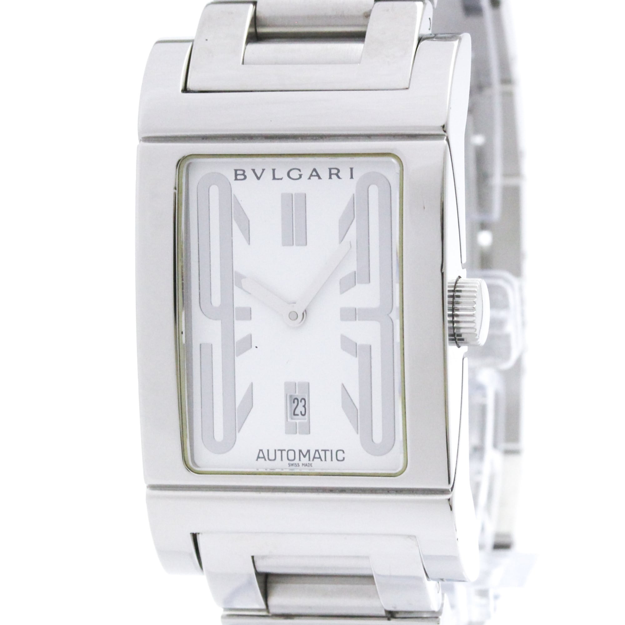 Bvlgari Rettangolo Automatic Stainless Steel Watch (Pre-Owned)