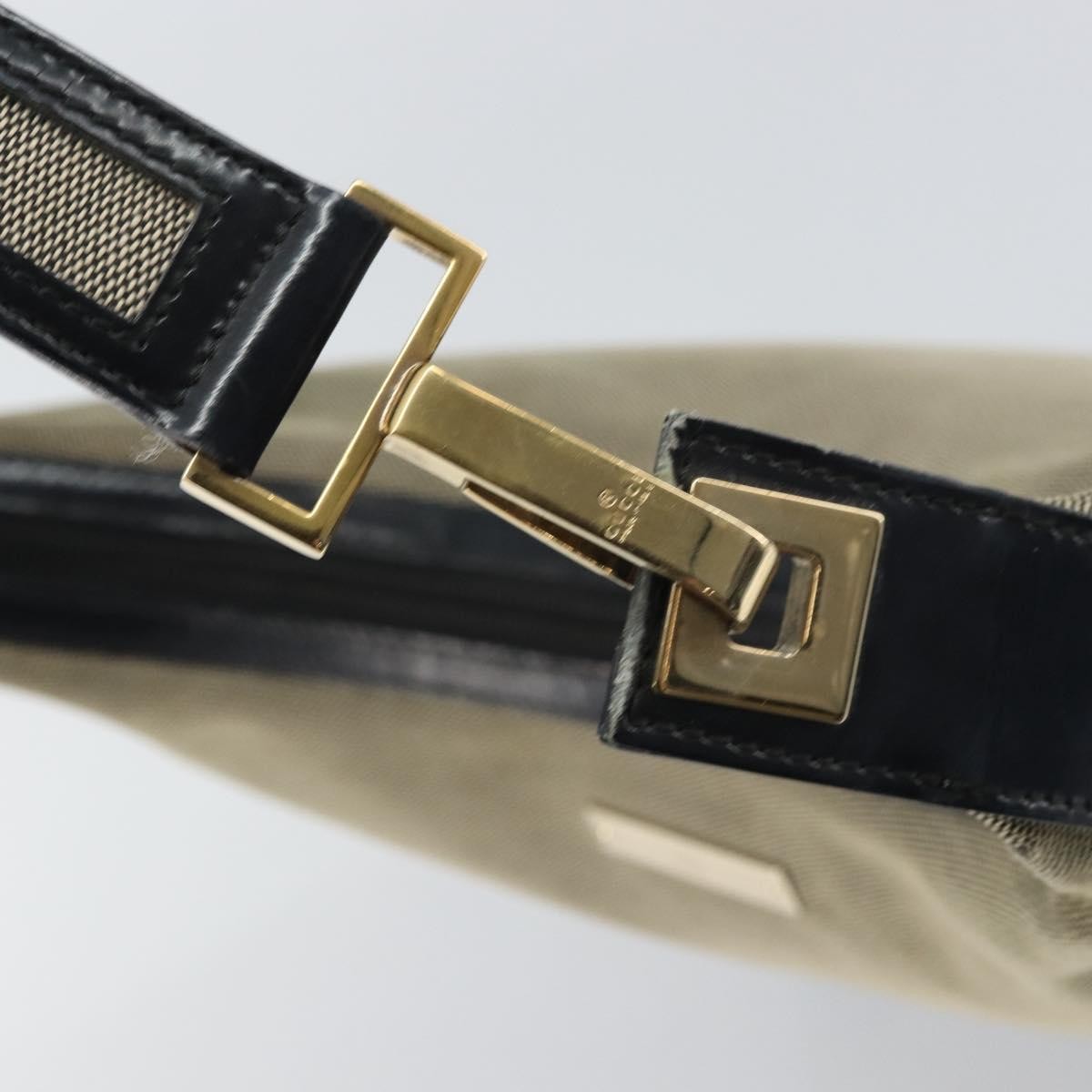 Gucci Zip Hobo Canvas Beige Canvas Shoulder Bag Bag (Pre-Owned)