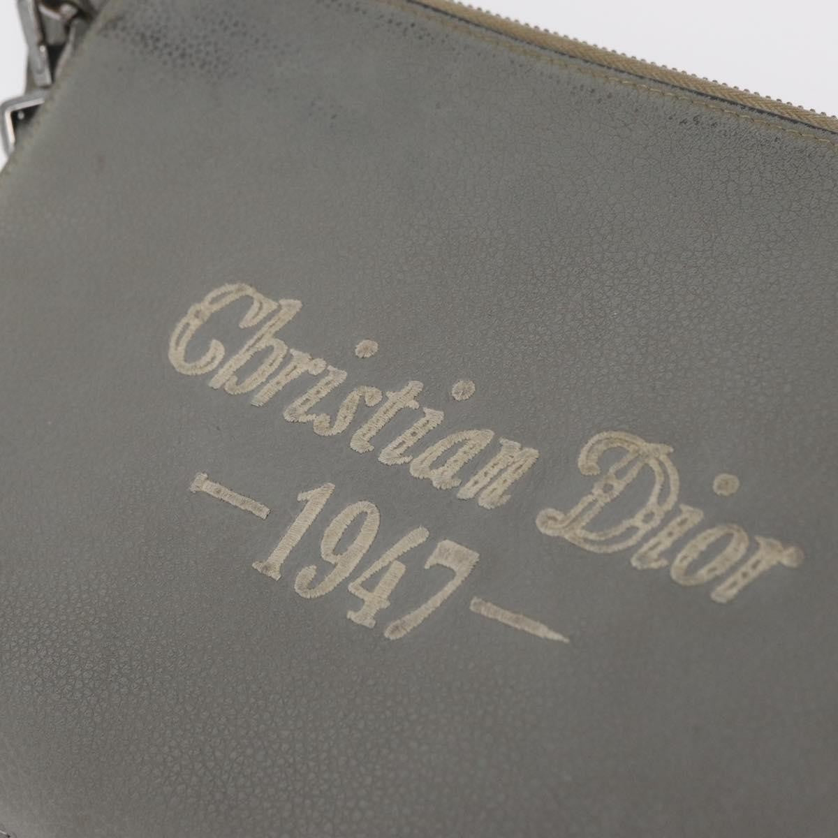Christian Dior Clutch Leather Gray Leather Clutche & Pouche Bag (Pre-Owned)